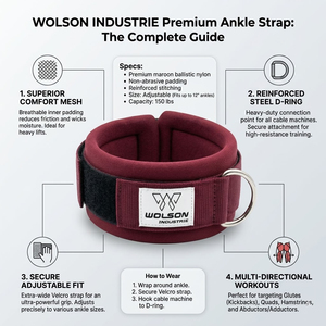 Professional <b>Gym</b> Ankle Strap Breathable Padded Support for Exercise Fitness and Athletic Performance and heavy duty Strap. - Product Image 3