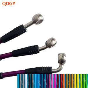 Tuyau <span class=keywords><strong>de</strong></span> frein noir AN3 en PTFE avec raccords en acier inoxydable femelle 3/8-24 90 °   Tuyau d'huile d'embrayage universel pour motos <span class=keywords><strong>de</strong></span> <span class=keywords><strong>course</strong></span>, avant et arrière - Product Image 2