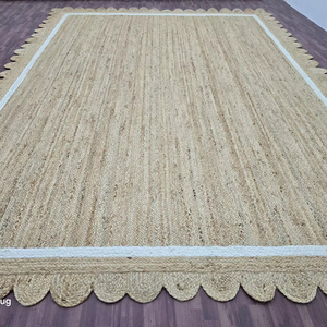 Alfombras de yute 10x14 hecho a mano Flor Dor Yute I algodón Jut 8x10 tamaños para sala de estar tejido a mano hogar yute alfombra textil alta - Product Image 5