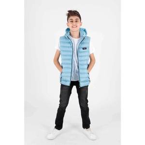 Gilet da ragazzo gilet gonfiabile con cappuccio Ak215051 gilet da bambino blu bambino comodo per i ragazzi senza maniche cappuccio rimovibile