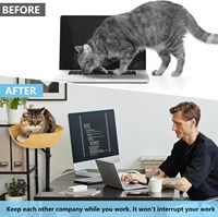 Cadre en acier Hauteur réglable 360 Perchoir de chat rotatif Nid de lit de bureau avec fabrication artisanale