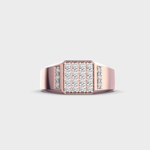 Anillo DE BODA ejecutivo romántico para hombre con diamante cultivado en laboratorio de corte redondo multipiedra para fiesta o Día del Padre - Product Image 5