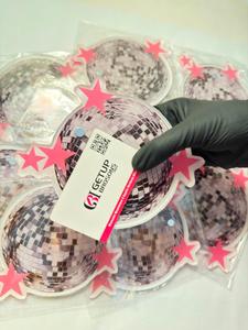 Nouvelles pinces à cils magnétiques en acrylique durable pour extensions de cils, avec motifs boule disco, tuiles personnalisées, fleurs et ovales, disponibles - Product Image 2