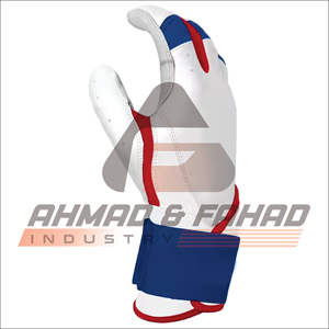 Gants de baseball professionnels A & F Ind à doigts complets avec fermeture à lanières en cuir pour les fans de sport - Product Image 3