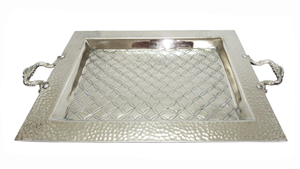 Bandeja cuadrada de acero inoxidable de alta calidad más vendida, bandeja para servir comida de postre de tamaño personalizado para venta al por mayor - Product Image 2