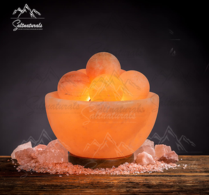 Venta al por mayor del Himalaya Rosa sal fuego tazón lámpara atractivo estilo Feng Shui diseño personalizado para dormitorio Mesa lámpara de sal Natural - Product Image 2