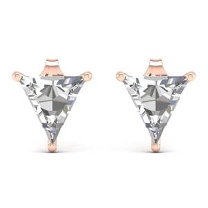 REYES-Pendientes de Moissanita con Forma de Triángulo para Mujer, Aretes de Moda Geométrica, Joyería Fina de Boda de Oro de 14K - Product Image 6