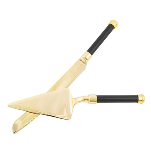 Cake Decorator <b>Knife</b> Wedding <b>Bread</b> Cake <b>Knife</b> Set Golden Handles Serving for Receptions Cake Maker Set - Product Image 4