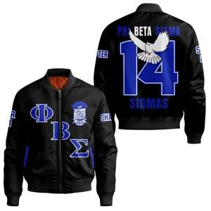 Chaqueta Azul Satinada Phi Beta Sigma 1914, Estilo Universitario de la Fraternidad Griega Big Sigma, Ropa Universitaria Personalizada de Alta Calidad - Product Image 6