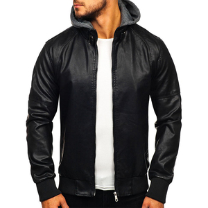 Blousons en cuir premium pour hommes – Hiver, décontractés, en cuir véritable souple, confortables, style urbain tendance, fermeture avant intégrale - Product Image 1