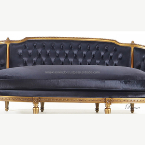 Série de canapés pour salon, numéro 5505, en bois d'acajou, avec sièges en mousse épaisse et tissu doux, design moderne et élégant - Product Image 4