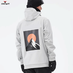 Veste de ski pour homme à capuche, imprimée, imperméable, coupe-vent, grande taille, fermeture éclair, respirante - Tex, pour le snowboard en hiver - Product Image 4