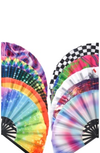 Abanicos Plegables de Bambú Negro Grandes Personalizados de 33 cm/13 Pulgadas para Kung Fu, Rave, Regalos de Baile para Festivales - Product Image 6