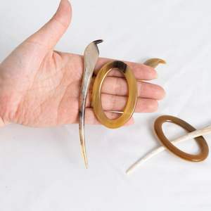 STYLING HANDMADE POLISHED BUFFALO HORN <b>HAIR</b> ACCESSORIES <b>Hair</b> Fork Stick <b>Barrettes</b> Clips <b>for</b> Jewelry Matiss <b>Hair</b> Styling - Product Image 1