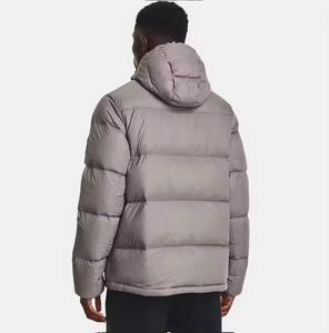 Doudoune avec logo personnalisé pour hommes Veste chaude et imperméable Manteau surdimensionné décontracté à col montant Veste d'hiver pour hommes - Product Image 2