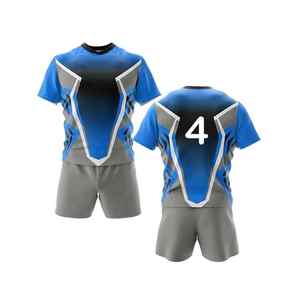 Maillot Rugby noir personnalisé par sublimation vente en gros vêtements de sport personnalisés avantage uniformes de rugby maillots de football tactile - Product Image 4