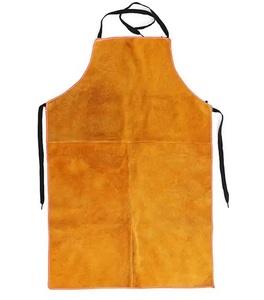 Delantal de cuero Partido de vaca de Color marrón dorado, protección de soldadura y ropa de seguridad, ropa de soldador de talla única de cuero - Product Image 1
