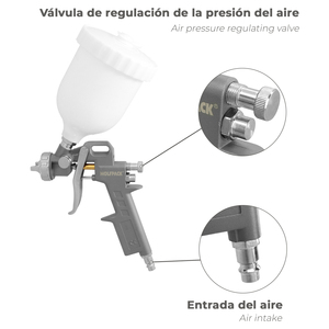 Pistola a Spruzzo Pneumatica con Ugello da 1,5 mm Con Serbatoio Superiore da 0,6 Litri e Adattatore Rapido - Product Image 5