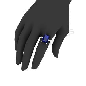 2025 recién llegado fino 925 sello lapislázuli Rectangular anillo de piedras preciosas de boda 10x14mm punta eternidad Vermeil hecho India boda - Product Image 6