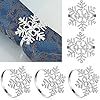 Flocon de neige allemand en argent sterling, rond de serviette en papier Flocon de neige de Noël Anneau de serviette en strass Décoration de table pour les mariages - Product Image 3