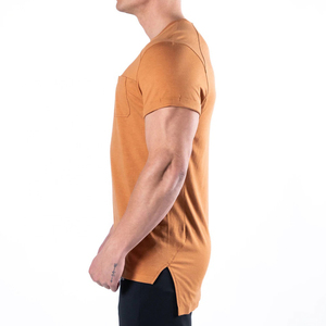 T-shirts à manches longues et col en O en coton épais avec logos brodés et impression DTG personnalisée sérigraphie t-shirts pour hommes - Product Image 3