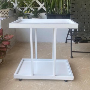 Modern Two-Tiered Living Room <b>Table</b> Durable Movable Wooden Top and Iron Frame SST012 <b>Sofa</b> Side <b>Table</b> - Product Image 6