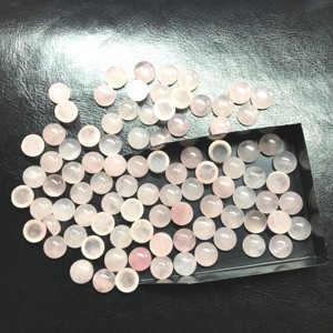 IGI certificado 7mm 8mm redondo Natural cuarzo rosa piedra preciosa suelta cabujón liso parte posterior plana Natural cuarzo semiprecioso precio bajo - Product Image 6