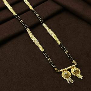 Venta al por mayor 24K oro Micro largo Mangalsutra para mujeres casadas, tradicional boda Mangalsutra, uso diario oro acabado Mangalsutra - Product Image 4