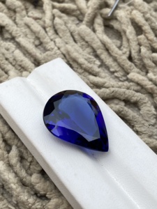 Piedra cortada de pera de tanzanita Natural de excelente calidad certificada con excelente color Zoisita Natural 32,62 quilates Lupa limpia - Product Image 2
