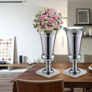 Elegante jarrón de trompeta de plata, soporte de flores para decoración del hogar, soporte de flores de Metal, centros de mesa de boda, soporte de jarrón - Product Image 4