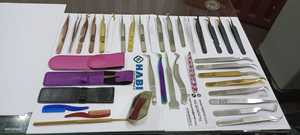 Ensemble de pinces à épiler personnalisées pour extension de cils Matériau en acier Conception antidérapante Haute précision Comprend une fibre droite incurvée - Product Image 6