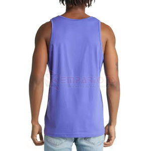 Camiseta sin mangas para hombre de algodón 100% al por mayor, ropa de entrenamiento sin mangas transpirable de secado rápido, estilo tejido informal a bajo precio - Product Image 2