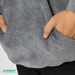 Sweat à capuche brodé à motif de flamme à manches longues de haute qualité, pull lavé à l'acide, pull à capuche pour hommes, hiver - Product Image 3
