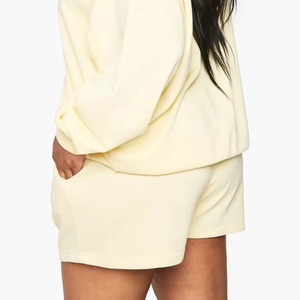 Vente en gros de shorts d'entraînement personnalisés avec logo brodé 100% coton shorts d'entraînement de gymnastique respirants à taille élastique pour femmes à séchage rapide - Product Image 6