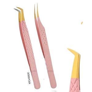 Pinzas de Acero Inoxidable Profesionales Personalizadas al por Mayor para Pestañas, Pinzas de Precisión Redondeadas para Volumen, Aplicador de Pestañas en Racimo - Product Image 1