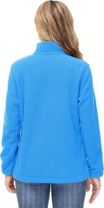 Chaqueta polar ligera con cremallera para mujer para invierno 2024 tela transpirable con bolsillos para actividades al aire libre Manténgase caliente - Product Image 3