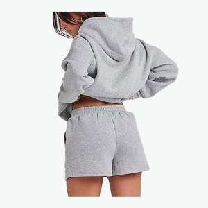 Conjunto de Dos Piezas de Sudadera con Capucha y Pantalones Cortos para Mujer, Talla Grande, Cómodo, Estampado Suave, Nuevo, para Primavera 2026 - Product Image 4