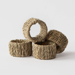 Anneaux porte-serviettes en herbe de mer de haute qualité pour la décoration de table de restaurant, anneaux en tissu d'herbe de mer - Product Image 2
