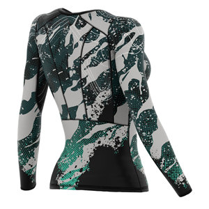 Camisa de compresión térmica personalizada para mujer, manga larga, cuello redondo, capa base, Top de yoga, ropa de entrenamiento sublimada de OVERSEAS SPORTS - Product Image 4