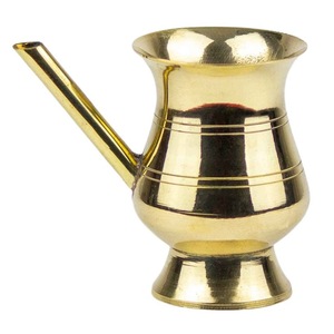 Lota de Latón Puro Vintage de Alta Calidad con Grabado y Acabado Pulido para Uso en la Cocina, Artículo de Cocina Lota Árabe Antiguo - Product Image 2