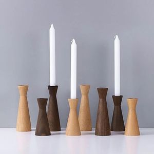 <b>Black</b> Luxury Wood Base Candle Holder Wood <b>Candlesticks</b> with Christmas Occasion - Product Image 4