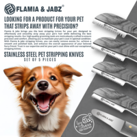 Couteau à démêler Flamia & Jabz pour chien, couteau à carder pour peigne à poils de terrier, peignes en acier inoxydable pour renard, chat, chien, cheval, peigne en bois