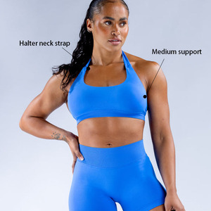 Conjunto de Fitness de alta intensidad para mujer, sujetador de entrenamiento elástico de cuatro vías sin costuras, pantalones cortos transpirables, ropa deportiva de gimnasio que absorbe la humedad - Product Image 3