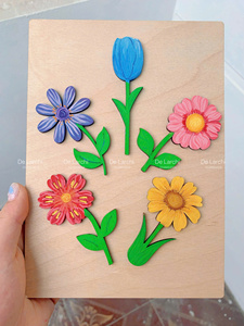 Eco-Friendly Folk Art <b>Wooden</b> Coloring Toys Kids Inspiring Creativity Cognitive Development Wood Crafts Vietnam Multifunction - Product Image 6