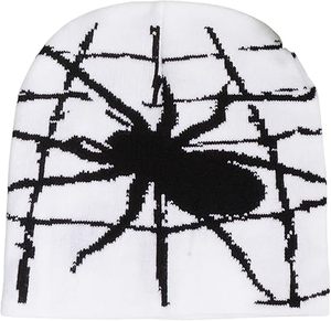 Graphic <b>Beanie</b> Y2K Crochet <b>Spider</b> Design Digital Printing Knitted for Warmth Comfort Soft Feel & Travel - Product Image 3