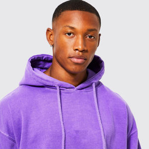 Sudadera con Capucha Estilo Acid Wash al por Mayor, el Mejor Proveedor, Sudadera Térmica Lisa de Color Sólido para Hombre / Sudadera con Capucha Estilo Acid Wash Personalizada de Moda Urbana para Hombre - Product Image 5