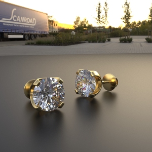 Avarta Jewellery Oro de 18 quilates 2 quilates cada uno Moissanite Solitaire Stud Pendientes para niñas y mujeres - Product Image 3