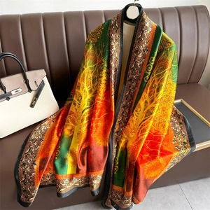 100% <b>Silk</b> <b>Scarf</b> For Women High Quality Custom Breathable Light-weight Stylish Printed Pattern Hot Fashion Daily Wear Women <b>Scarf</b> - Product Image 6