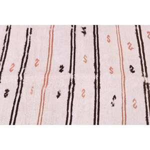 Alfombra vintage de 5.3x9 pies, alfombra turca grande, alfombra de lana con motivos de plantas y árboles blancos - Product Image 5