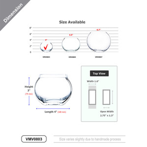 VMV0803 - Square Moon <b>Vase</b> - 3" - Product Image 3